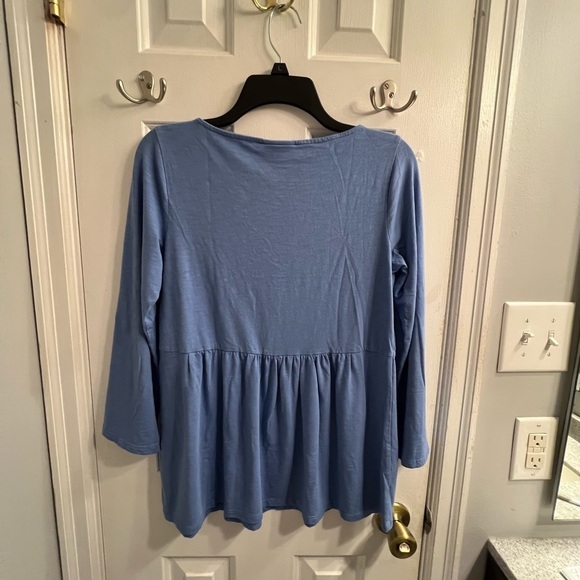 [Just In] J. Jill Blue Peplum Long Sleeve Top XS - Picture 4 of 5